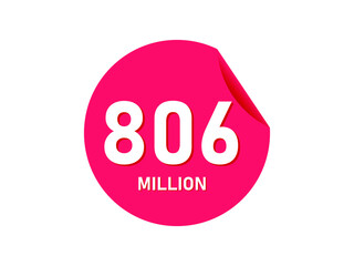 806 million texts on the white background