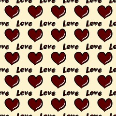 seamless pattern of red heart background