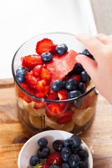 made from different types of berry smoothies