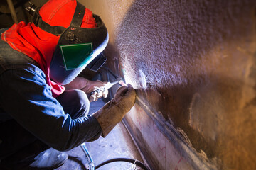 Repair shell plate argon welding