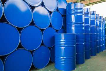 Oil barrels blue