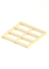 View of wooden pallet on white background