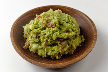 guacamole on a white background