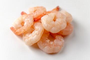 boiled shrimp on a white background