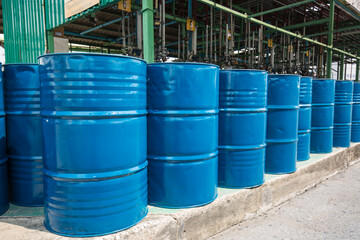 Oil barrels blue
