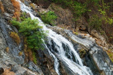 River in mountains with waterfall