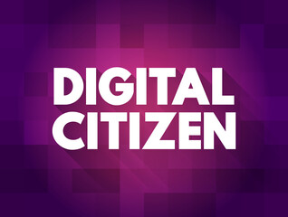 Digital citizen text quote, concept background
