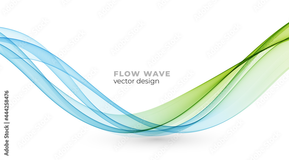 Aufkleber Vector abstract colorful flowing wave lines isolated on white background. Design element for technology, science, modern concept.