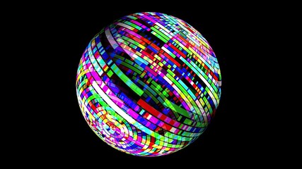 Obraz premium Colorful pixels on rotating sphere