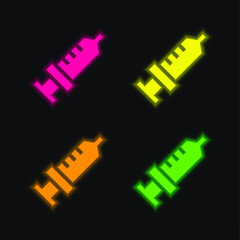 Anesthesia four color glowing neon vector icon