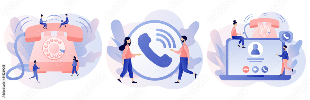 Poster phone call concept. accept button, decline button, video call. incoming call. communication device. 