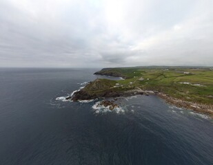 cape cornwall from the air cornwall england uk aerial drone
