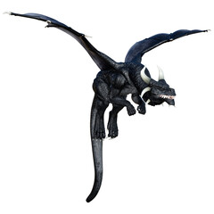 3D Rendering Fairy Tale Dragon on White