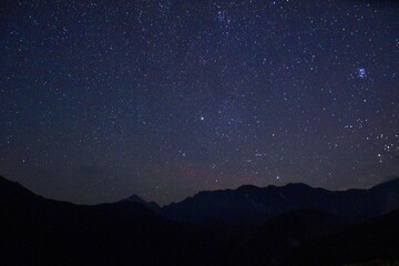 立山連峰　満天の星空