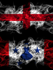Flag of England, English and Austral Islands countries with smoky effect
