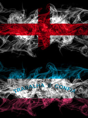 Flag of England, English and Brazil, Brazilian, Espirito Santo countries with smoky effect