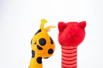soft toys isolated on white background.