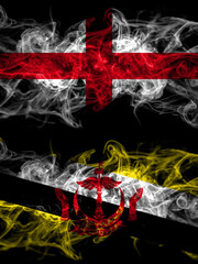 Flag of England, English and Brunei, Bruneian countries with smoky effect