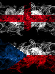 Flag of England, English and Czech Republic countries with smoky effect