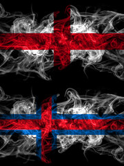 Flag of England, English and Faroe Islands, Faroese countries with smoky effect