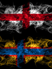 Flag of England, English and Ingrian people countries with smoky effect