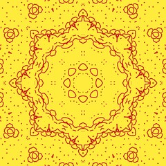 Yellow floral pattern illustration design.