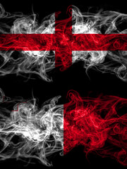 Flag of England, English and Malta, Maltese countries with smoky effect