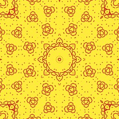 Yellow floral pattern design made with the help of graphics.