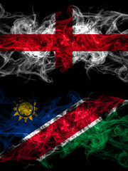 Flag of England, English and Namibia, Namibian countries with smoky effect