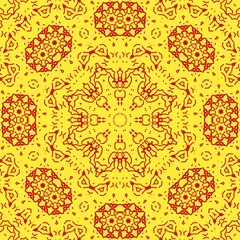 Yellow floral pattern design made with the help of graphics.