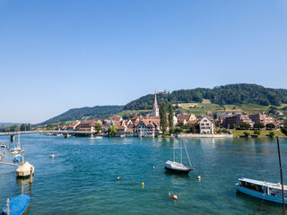 Swiss old town Stein am Rhein, which is a famous tourist destination in Switzerland