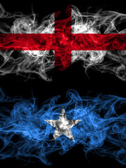 Flag of England, English and Somalia, Somali countries with smoky effect