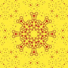Yellow floral pattern design made with the help of graphics.
