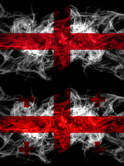 Flag of England, English and United States of America, America, US, USA, American, Georgia countries with smoky effect