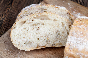 a loaf of fresh wheat bread
