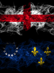 Flag of England, English and United States of America, America, US, USA, American, Louisville, Kentucky countries with smoky effect