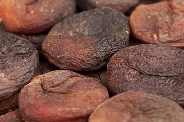 natural dried apricots in the sunlight
