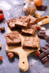 chocolate brownie cake with ingredient