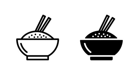 Rice bowl icon vector for web, computer and mobile app