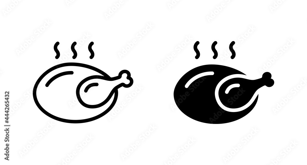 Poster chicken icon vector for web, computer and mobile app