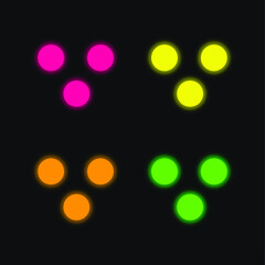 Because Mathematical Symbol four color glowing neon vector icon