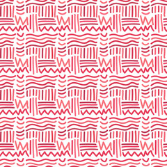 Seamless pattern with chaotic lines. Hand drawn background. Vector for textile or wrapping design.