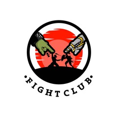 ninja fight character cartoon logo and illustration