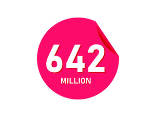 642 million texts on the white background