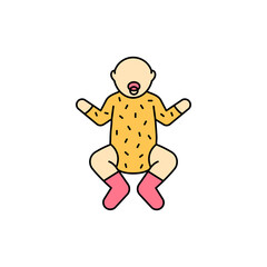 Infant olor line icon. Different stages person's life.