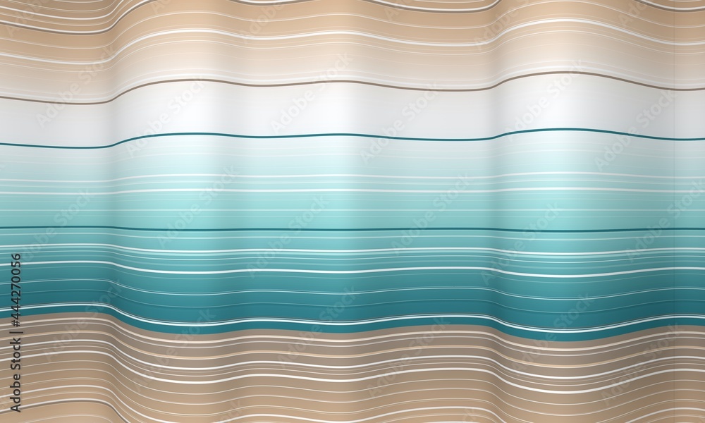 Wall mural geometry abstract background with stripes on waved surface