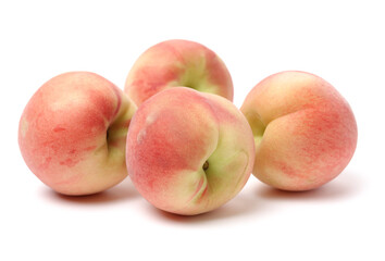 ripe peach on white background