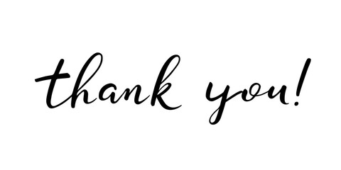 Thank you lettering. Vector illustration on white background