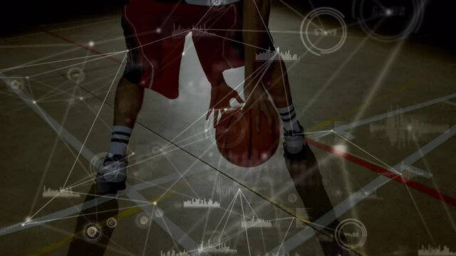 Animation of network of connections over basketball match