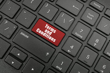 Сomputer keyboard with button terms and conditions	